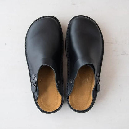 Orthopedische Leren Pantoffels met Hielband en Antislip Zool voor Heren