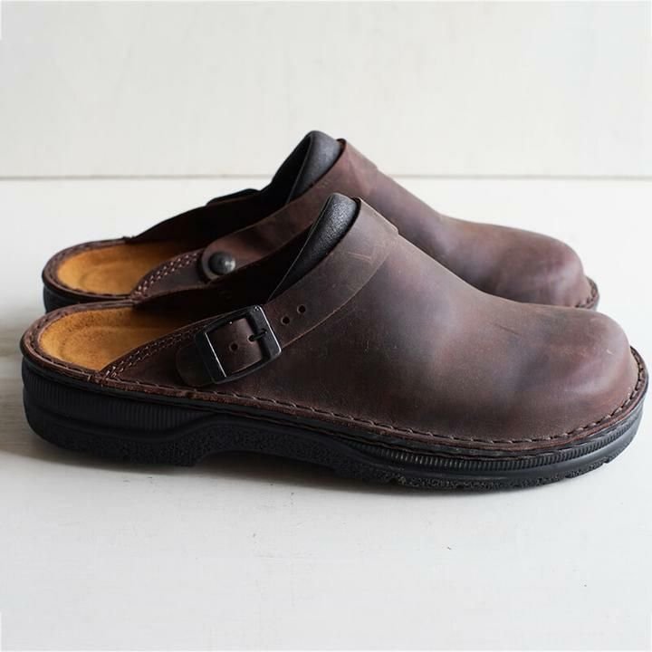 Orthopedische Leren Pantoffels met Hielband en Antislip Zool voor Heren