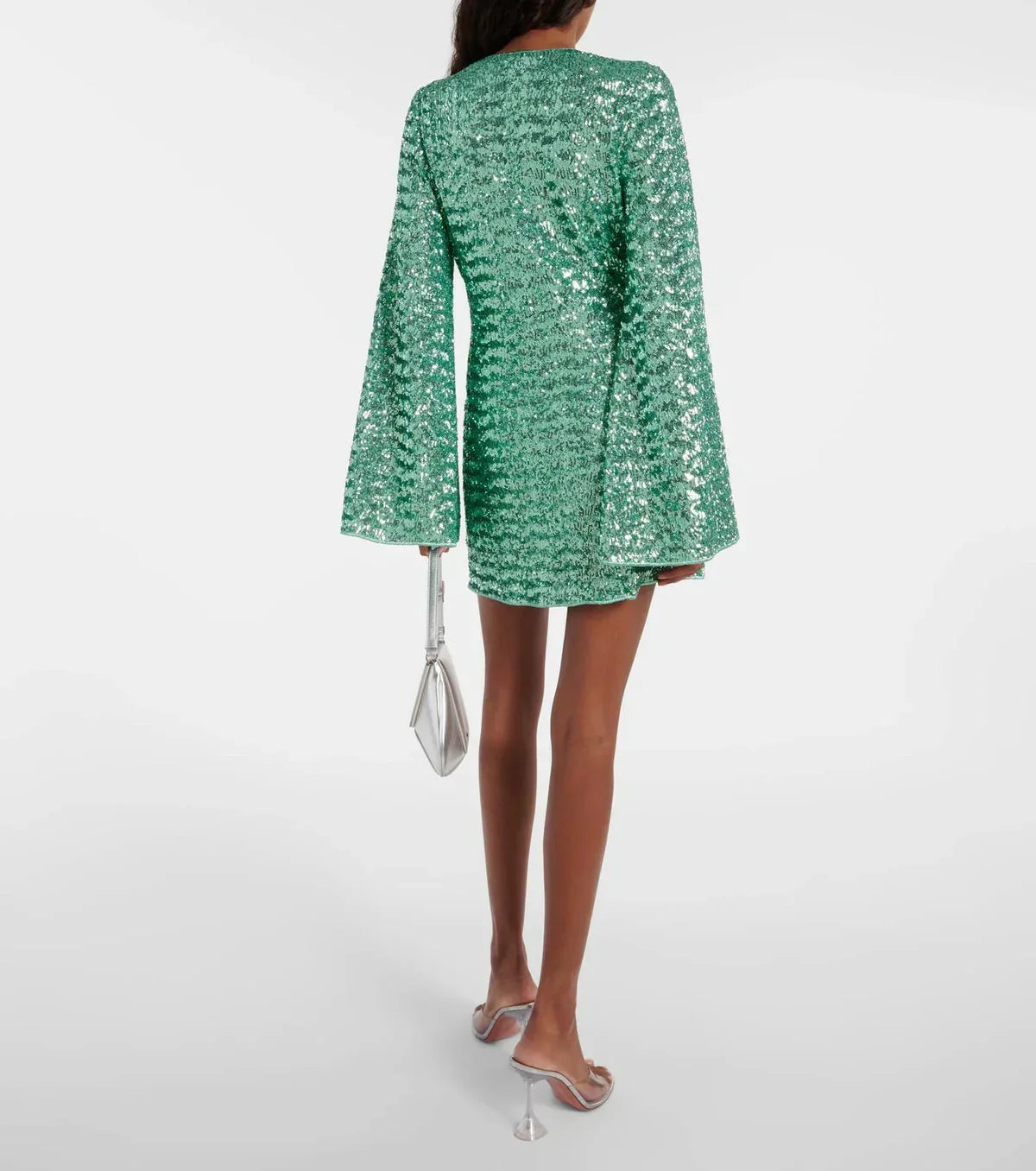 Glamoureuze Dames Party Mini Jurk Met Pailletten En Diepe V Hals