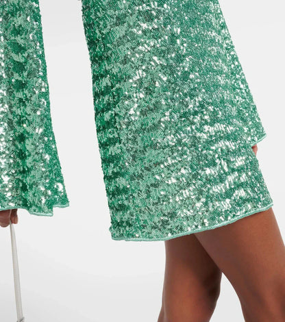 Glamoureuze Dames Party Mini Jurk Met Pailletten En Diepe V Hals