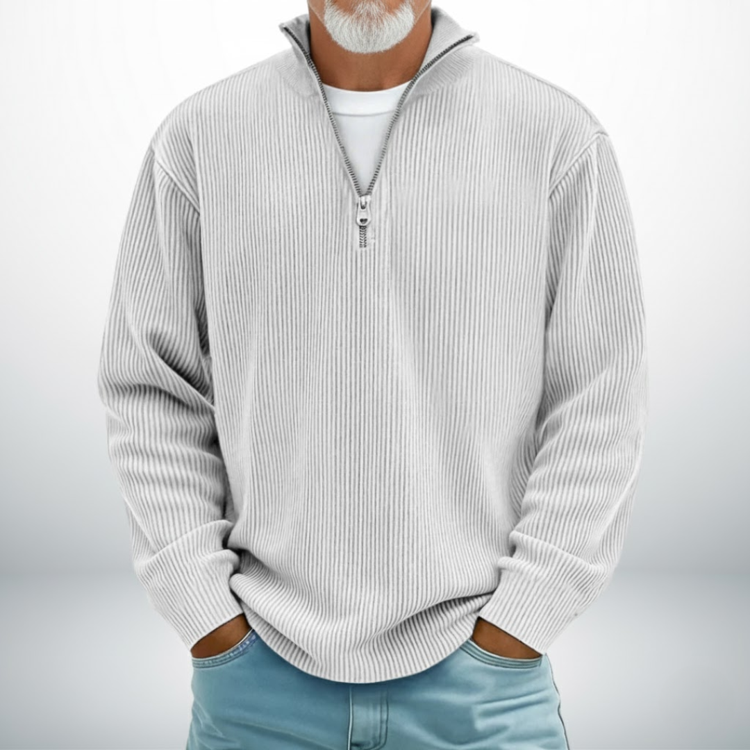 Heren Trui Met Halve Rits En Opstaande Kraag Casual Comfort