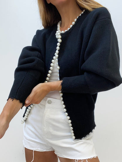 Zdena - Gebreide cardigan met parels voor dames