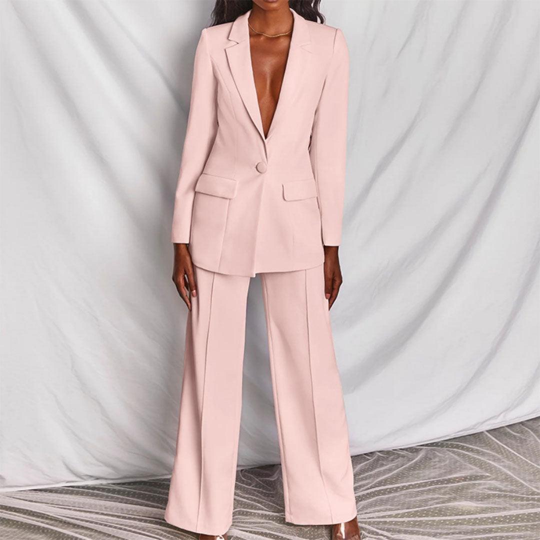 Joliene - Elegante Dames Blazer Set met Flared Broek