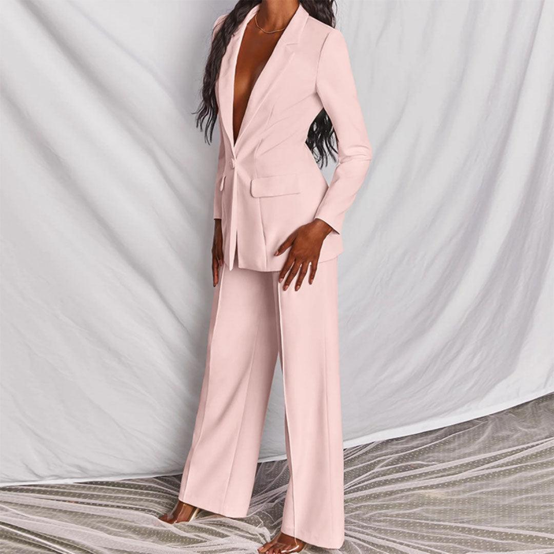 Joliene - Elegante Dames Blazer Set met Flared Broek