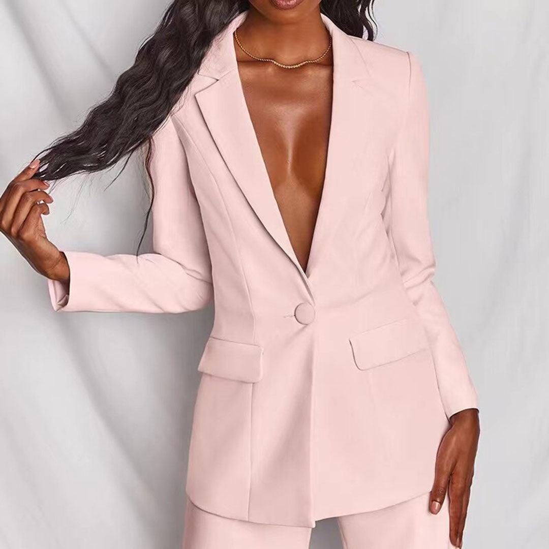 Joliene - Elegante Dames Blazer Set met Flared Broek