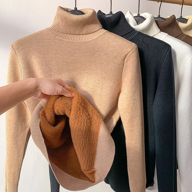 Warme Zachte Dames Gevoerde Fleece Coltrui