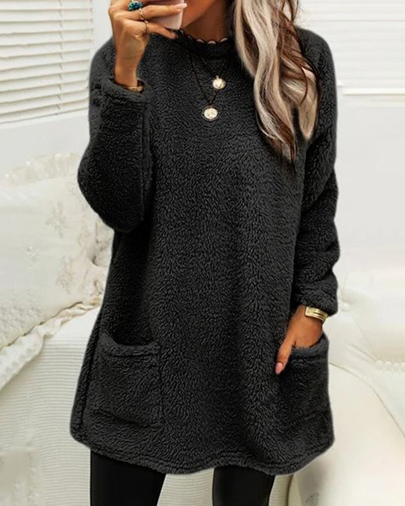 Winterse Fleece Sweaterjurk Dames Warm