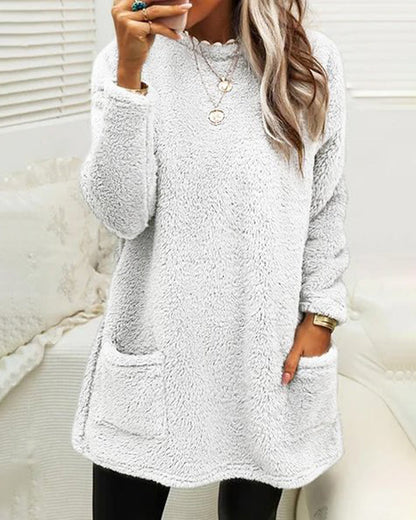 Winterse Fleece Sweaterjurk Dames Warm