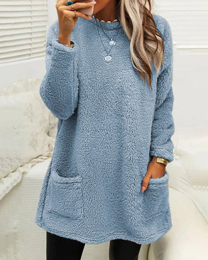 Winterse Fleece Sweaterjurk Dames Warm