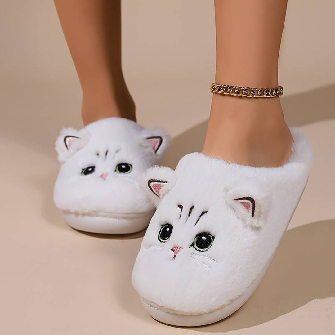 Schattige Warme Pantoffels Met Kattenontwerp Voor Dames