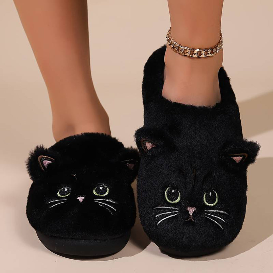 Schattige Warme Pantoffels Met Kattenontwerp Voor Dames