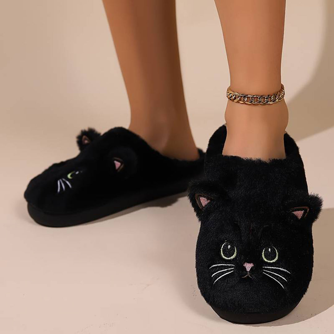 Schattige Warme Pantoffels Met Kattenontwerp Voor Dames