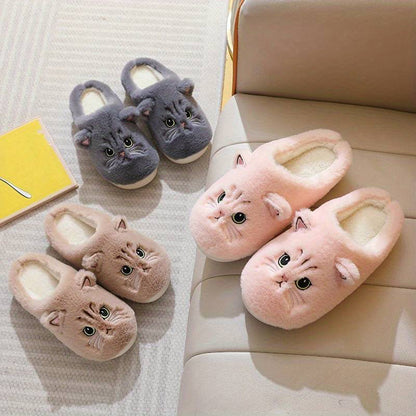 Schattige Warme Pantoffels Met Kattenontwerp Voor Dames