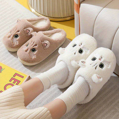 Schattige Warme Pantoffels Met Kattenontwerp Voor Dames