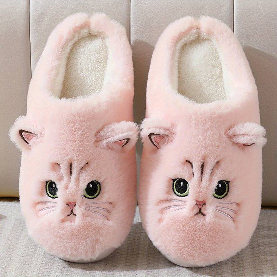 Schattige Warme Pantoffels Met Kattenontwerp Voor Dames