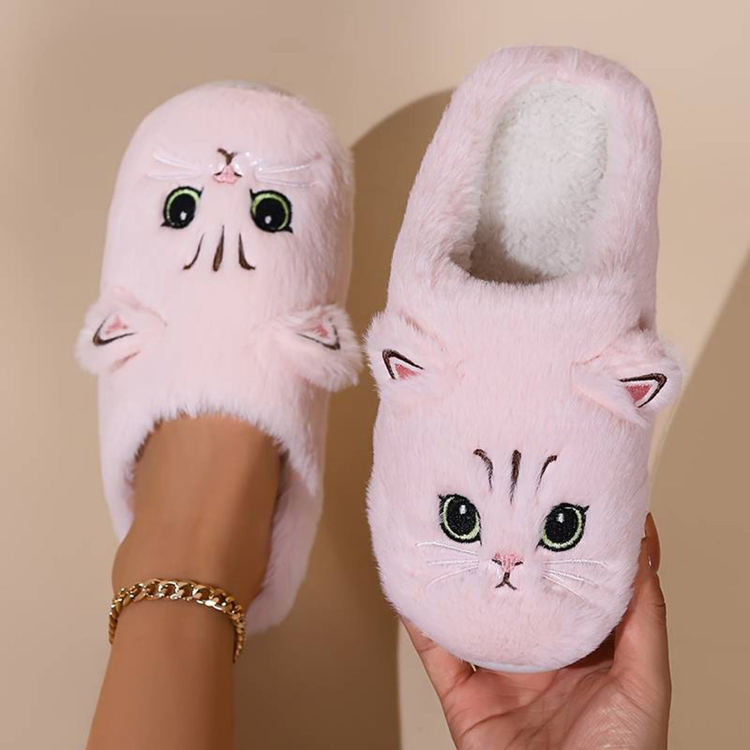 Schattige Warme Pantoffels Met Kattenontwerp Voor Dames