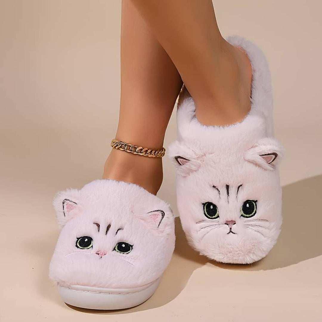 Schattige Warme Pantoffels Met Kattenontwerp Voor Dames