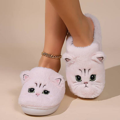 Schattige Warme Pantoffels Met Kattenontwerp Voor Dames