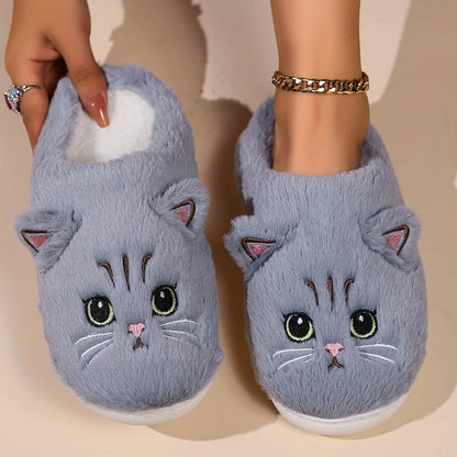 Schattige Warme Pantoffels Met Kattenontwerp Voor Dames