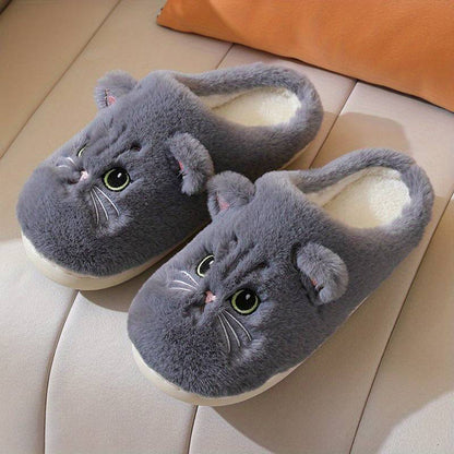 Schattige Warme Pantoffels Met Kattenontwerp Voor Dames
