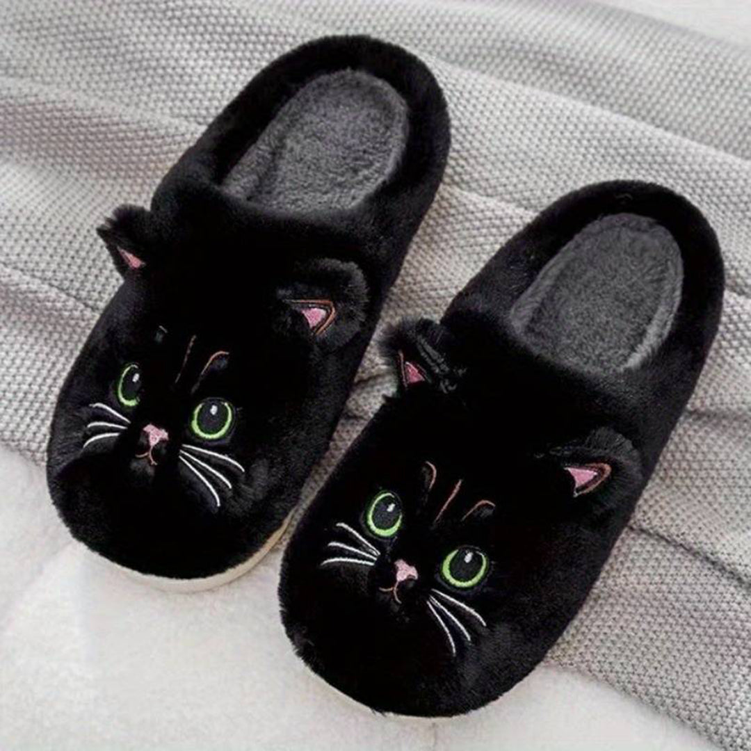 Schattige Warme Pantoffels Met Kattenontwerp Voor Dames
