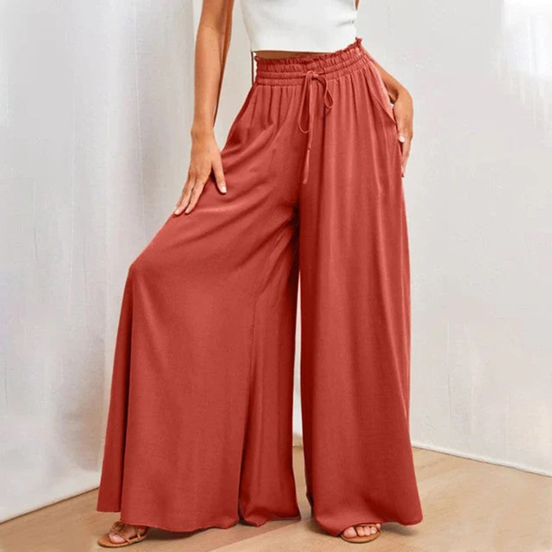 Kasandra – Zwierige Maxi-Rok met Trekkoord Taille en Zijzakken