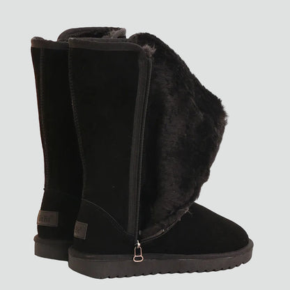 Dames Gevoerde Winterlaarzen Met Rits En Zachte Voering