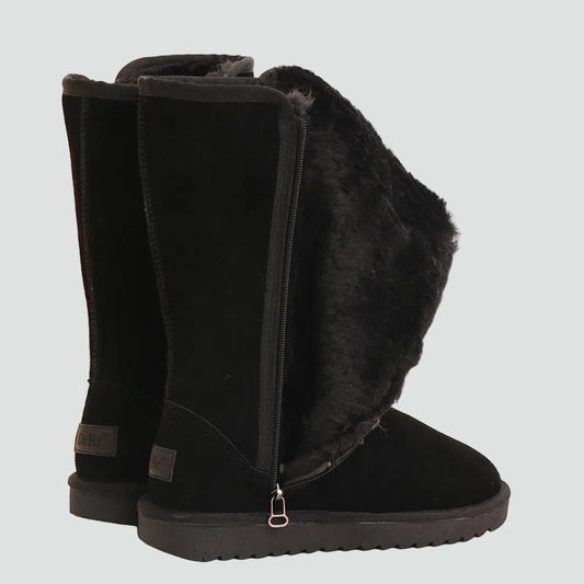 Dames Gevoerde Winterlaarzen Met Rits En Zachte Voering