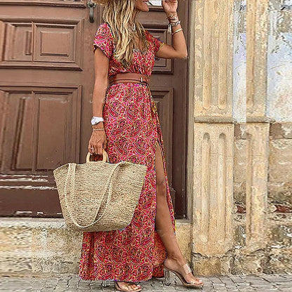 Carmen - Zomerjurk met Vintage Bloemenprint en Riemdetail voor Dames