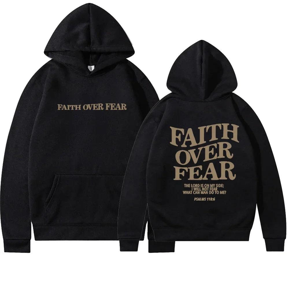 Xandra -  Oversized 'Faith Over Fear' Hoodie voor Dames
