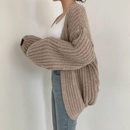 Ruzena - Knus grof gebreid oversized vest voor dames