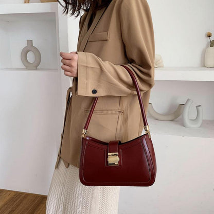 Emma – Elegante Dames Schoudertas met Rits en Gouden Sluiting