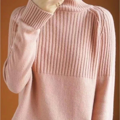 Elegante Warme Dames Coltrui Met Geribde Details