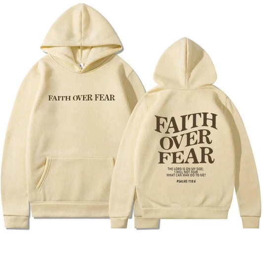 Xandra -  Oversized 'Faith Over Fear' Hoodie voor Dames