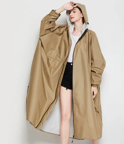 Dames Waterdichte Regenjas Poncho met Capuchon en Opbergzak