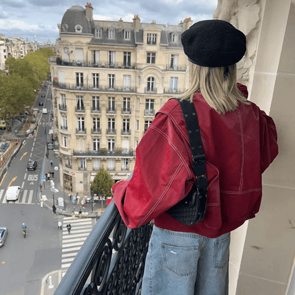 Leren Oversized Dames Bomberjack Met Rits