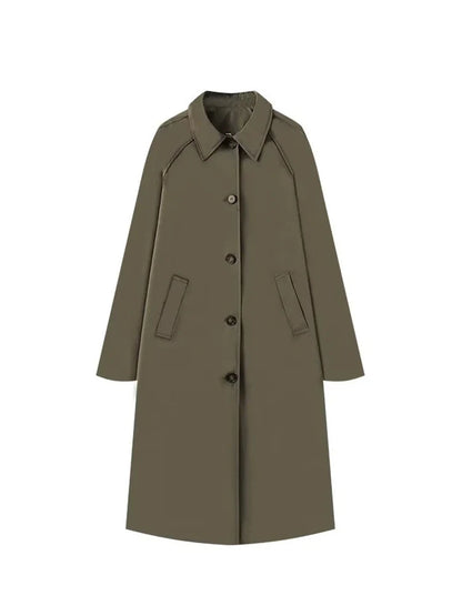 Lange Dames Trenchcoat met Geruitte Binnenvoering