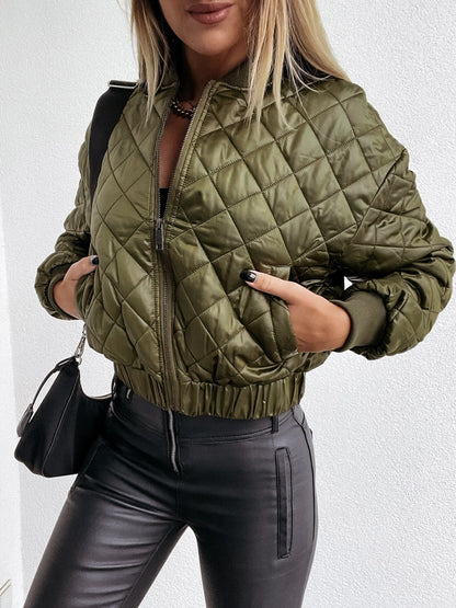 Renata - Trendy Dames Bomberjack met Glanzende Afwerking en Rits