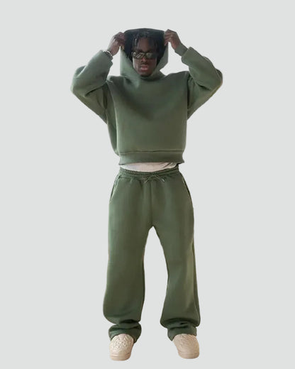 Heren Relaxed Hoodie-Joggers Set Met Capuchon