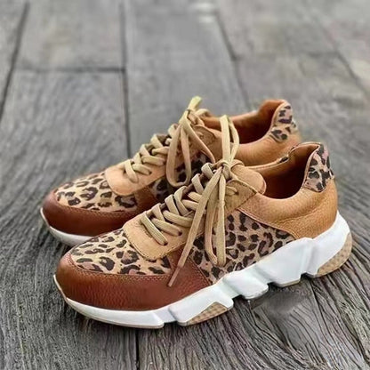 Agathe - Sneakers met Luipaardprint en Leren Accenten voor Dames