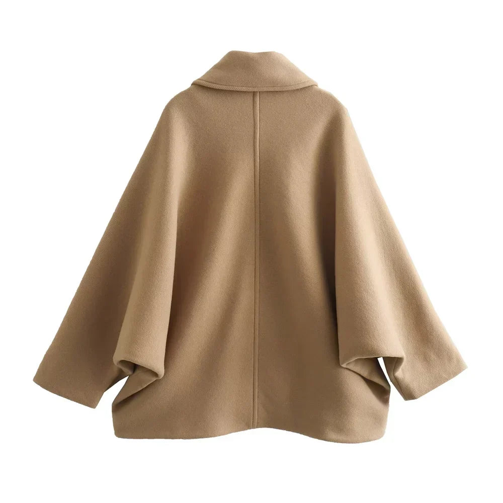 Dames Elegante Oversized Peacoat jas Met Knoopsluiting