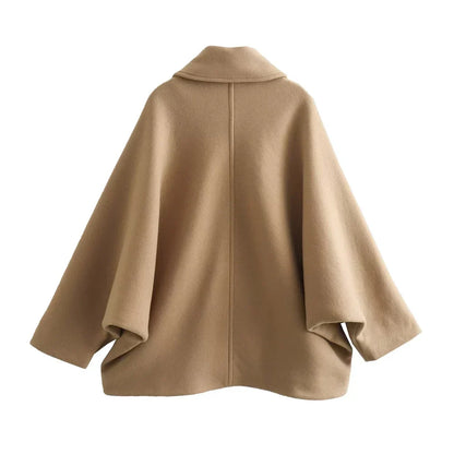 Dames Elegante Oversized Peacoat jas Met Knoopsluiting