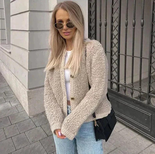 Warm Gebreide Dames Vest Chunky Winter Cardigan