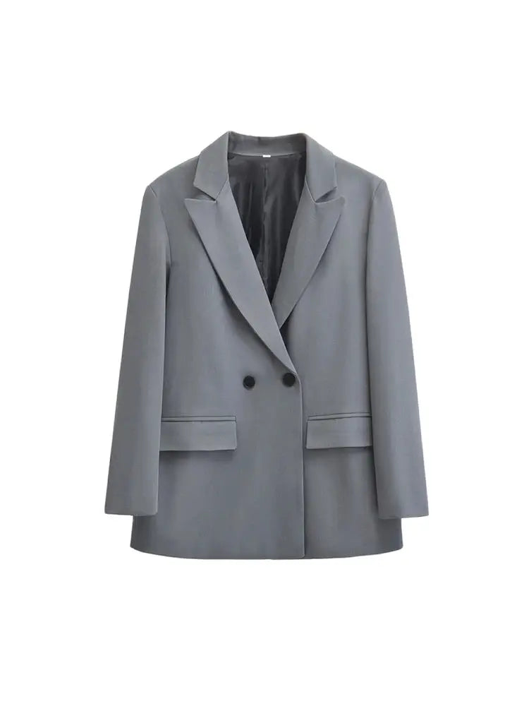 Elegante Dames Blazer met Dubbele Knopen en Moderne Pasvorm