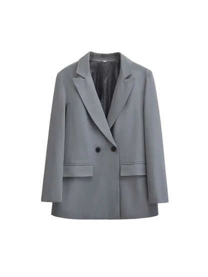 Elegante Dames Blazer met Dubbele Knopen en Moderne Pasvorm