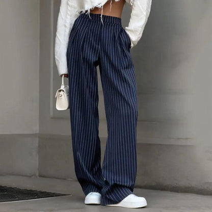Sara – Gestreepte High Waist Pantalon met Wijde Pijpen voor Dames
