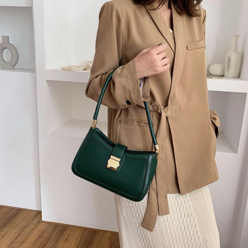 Emma – Elegante Dames Schoudertas met Rits en Gouden Sluiting