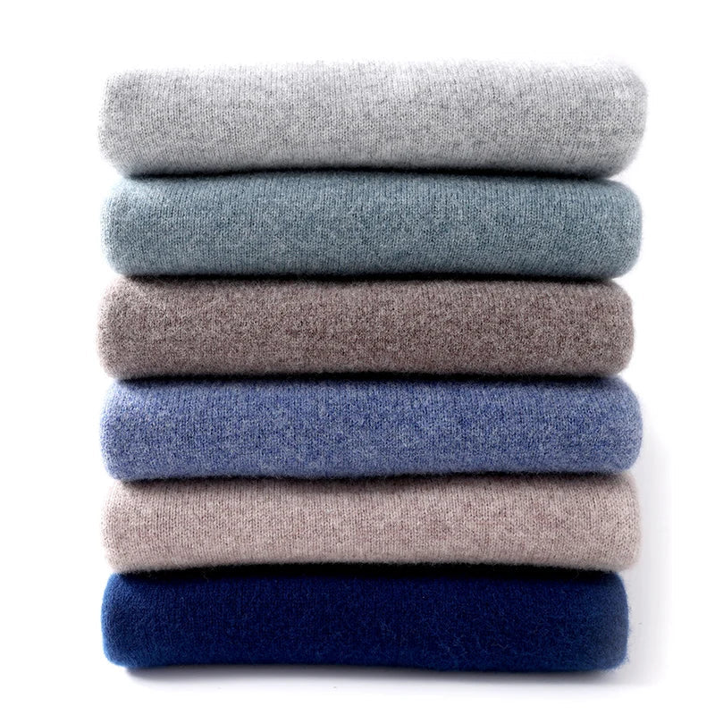 Merino Wol Gebreide Trui met Ronde Hals Warm en Zacht voor Heren