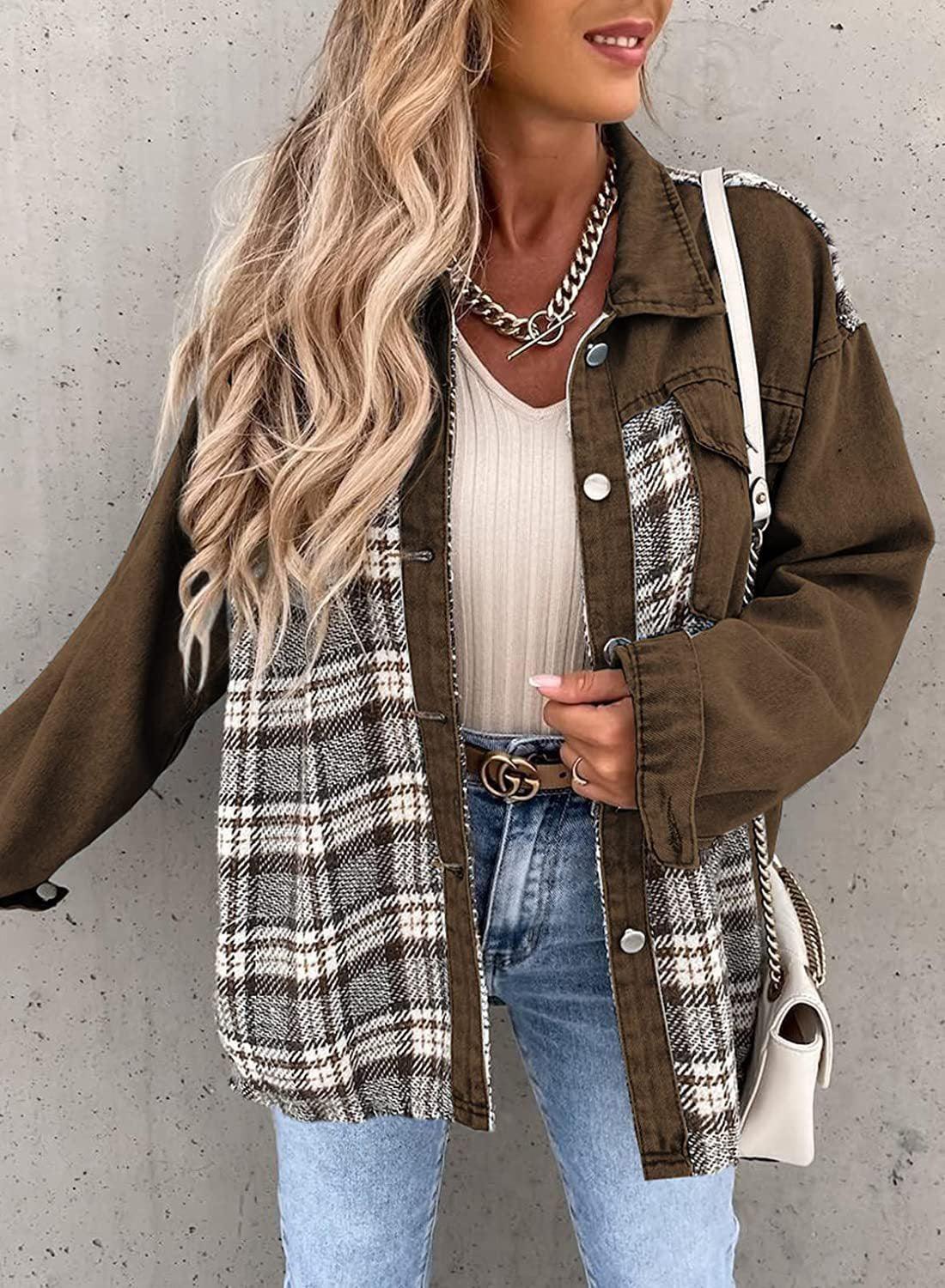 Rosalind - Lange Denim Jas met Knopsluiting
