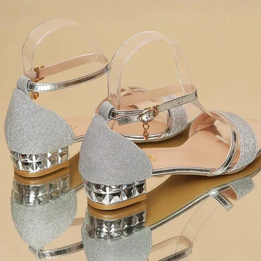 Bozena - Glitter hak sandalen met enkelbandje